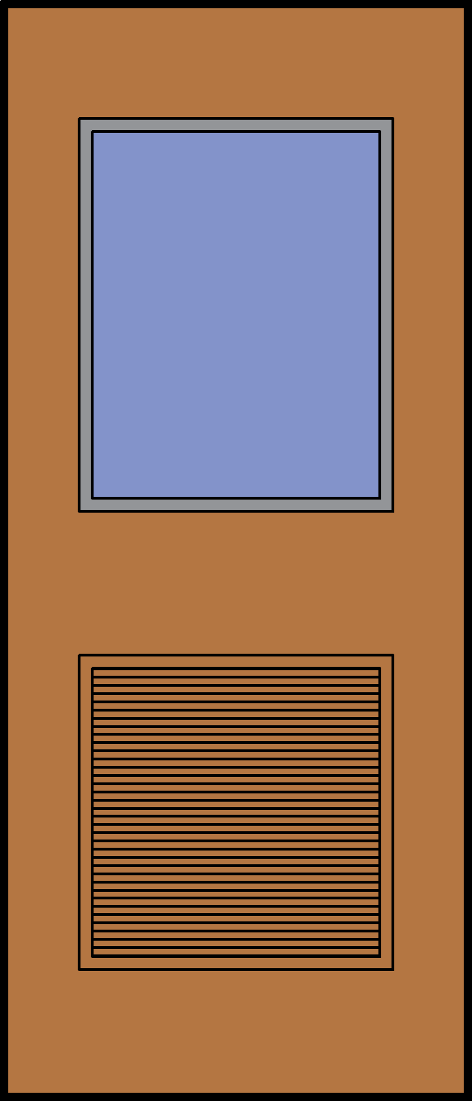 Half Glass over Louver Wood Door