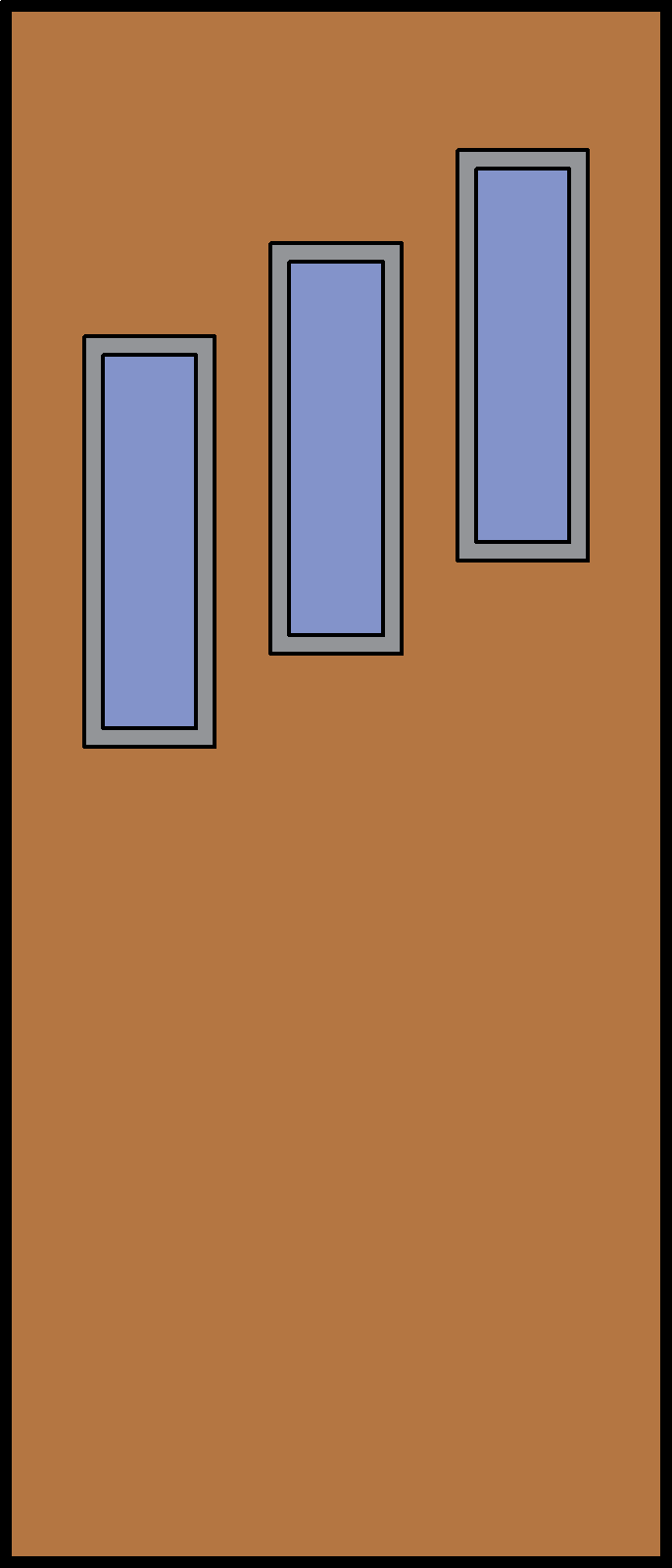 Narrow 3 Lite Wood Door